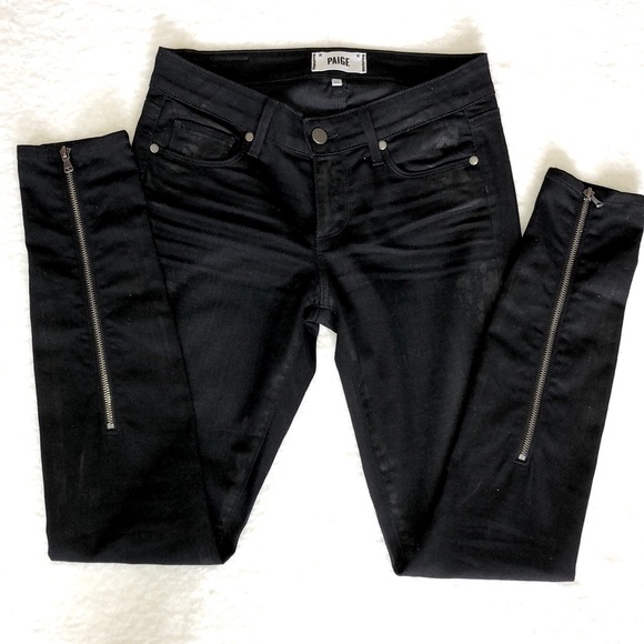 PAIGE Denim - PAIGE Coated Leather Look Jeans